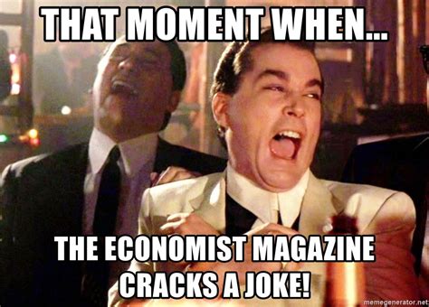 That Moment When The Economist Magazine Cracks A Joke Leonardo DiCaprio Laughing Meme