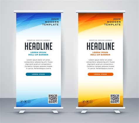 Professional Roll Up Stand Banner Template Design Download Free