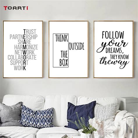 Hand Drawn Motivational Quotes Canvas Painting Inspirational Office