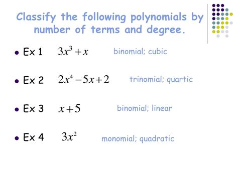 Polynomials Unit 3 Lessons 1 2