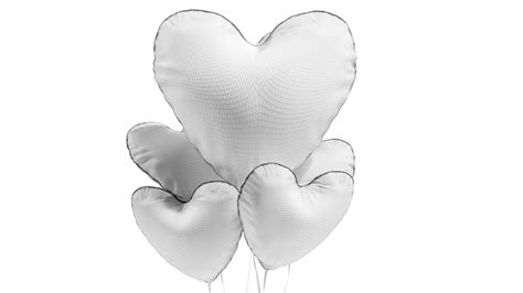 Heart Shaped Balloons 3d Model By 3dmae