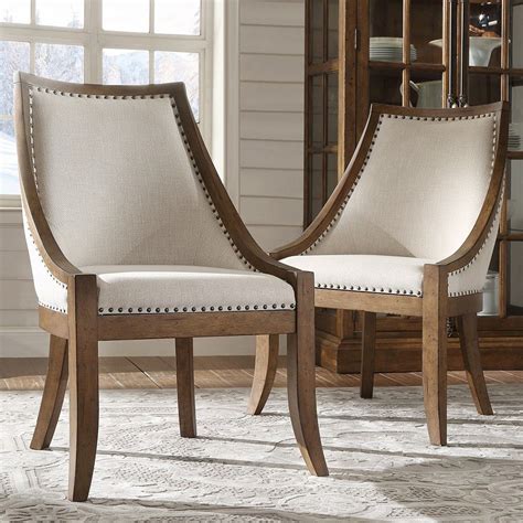 Hawthorne Wood And Upholstered Hostess Dining Chair Each In Barnwood
