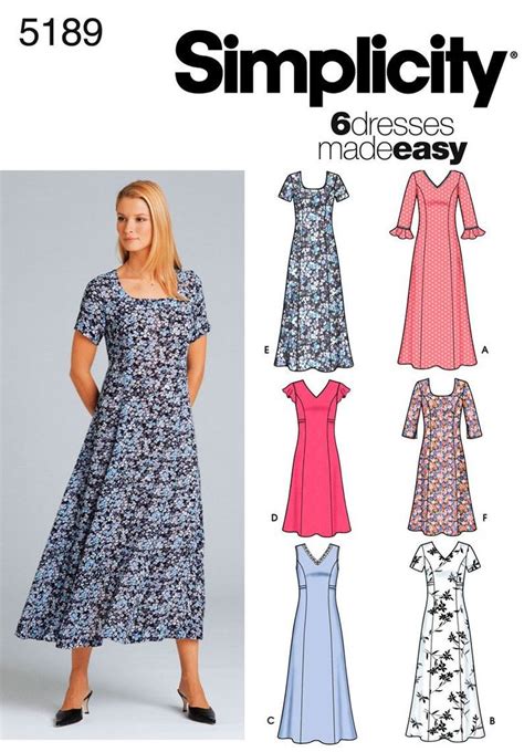 Simplicity Sewing Pattern 5189 Misses Dresses Kk 8 10 12 14