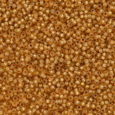 Miyuki Round Seed Bead 110 Duracoat Silver Lined Dyed Golden Flax 22g