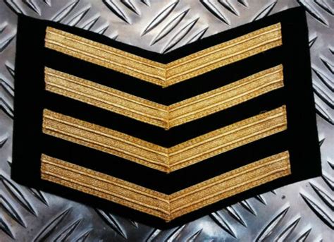 British Royal Navy Rn Gold Chevrons Good Conduct Stripes 4 Chevrons