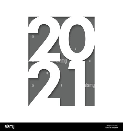 Happy New Year 2021 Cut Paper Background Vector Brochure Design Stock