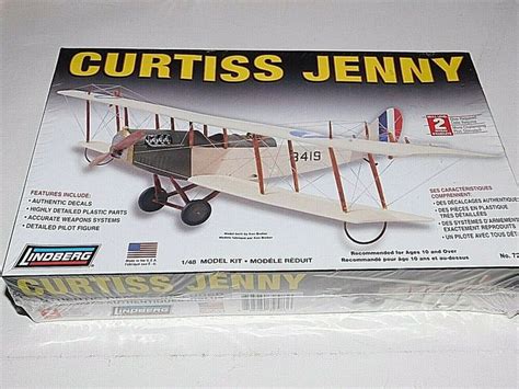 New Lindberg 148 Model Kit Curtiss Jenny Airplane No 72583 Sealed