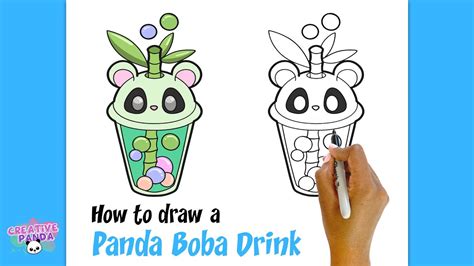 How To Draw A Panda Boba Drink Learn Creative Drawing Skills