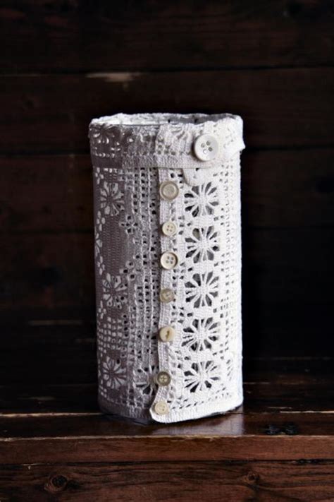Those Northern Skies Details On The Doily Candle Holders And Buttons