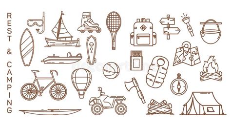 Set Of Isolated Summer Icons For Recreation Stock Vector Illustration