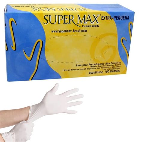 Luva Latex Supermax com Pó c Helpbeleza Whats Produtos Profissionais