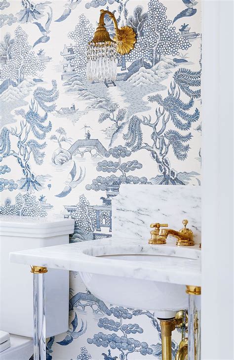 Blue Bathroom Wallpaper Wallpaper