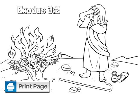 Free Moses And The Burning Bush Coloring Pages Connectus