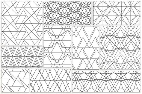 Simple Line Geometric Patterns By Pededesigns
