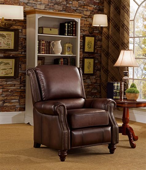 Features gas lift and tension delivery & pickup availability. Churchill Traditional Genuine Brown Leather Pushback ...