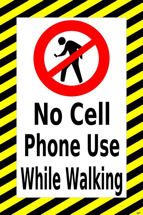 No Cell Phone Use While Walking Floor Sign Industrial Floor Tape