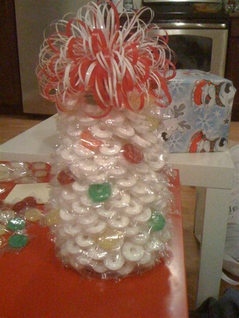 Christmas Tree Made Out Of Lifesavers All White With A