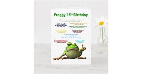 15th Birthday Frog Jokes Card Zazzle