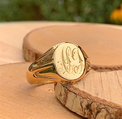 Gold Signet Ring Antique Heavy Big Size 100 Year Old 18k Yellow Gold