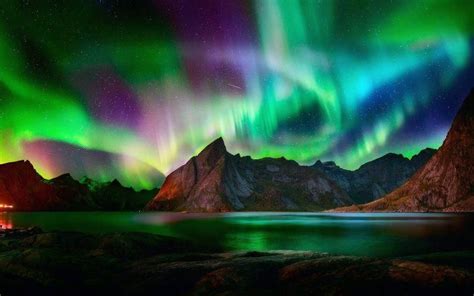 Desktop Wallpaper Beautiful Colorful Northern Lights Aurora