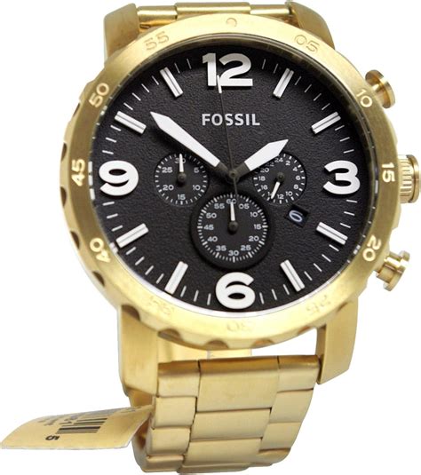 Fossil Mens Nate Jr1421 Gold Stainless Steel Quartz Watch Fossil