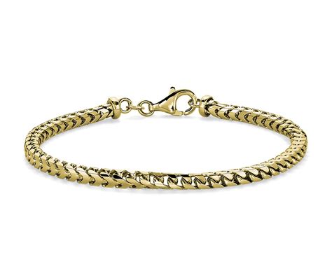 8 Mens Franco Chain Bracelet In 14k Italian Yellow Gold 37 Mm