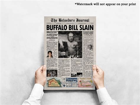 Silence Of The Lambs Newspaper Poster Print Buffalo Bill Etsy