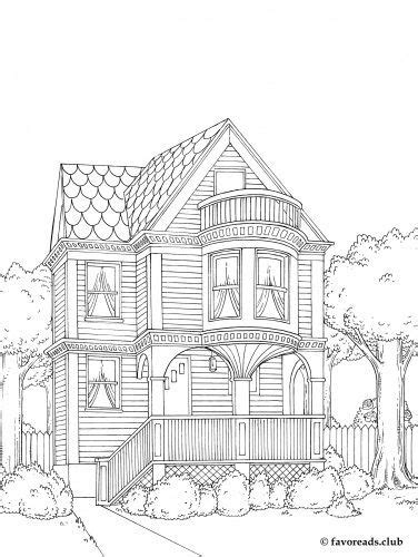 Victorian House Coloring Page Detailed Coloring Pages Printable Adult
