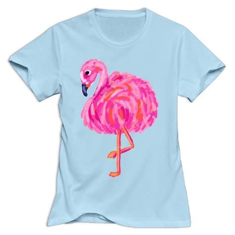 Michgton Fat Pink Flamingos Summer Cool T Shirts Short Sleeve Tees 3926