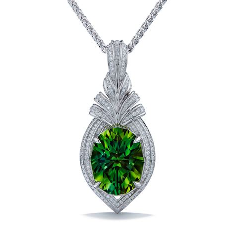 Unheated Paraiba Tourmaline Necklace With D Flawless Diamonds Set In 1