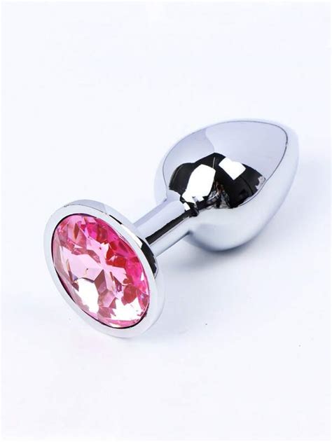 Anal Plug Stainless Steel Butt Plug Pink Gemstone Sex Anal Toys For