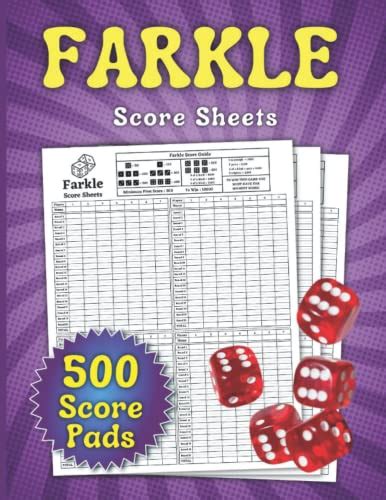 Farkle Score Sheets Farkle Board Game Sheets Farkle Score Book 500