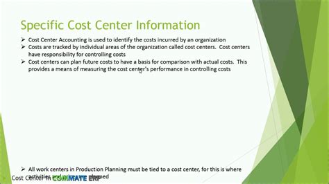 What Is Cost Center Youtube