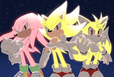 Sonic The Hedgehog Tails Knuckles The Echidna Super Sonic Super
