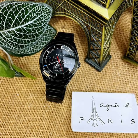 【agnès b 】巴黎時尚太陽能腕錶 v14j 0cg0k 40mm 現代鐘錶