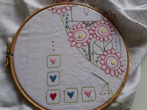 Stitchery For Block 5 Started Nicola Foreman Quilts
