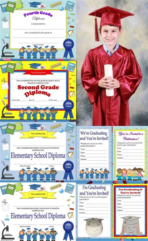 Grade 1 6 And Elementary School Graduation Diplomas Certificates And