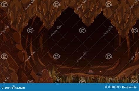 A Rock Scary Dark Cave Stock Vector Illustration Of Collection 116436521
