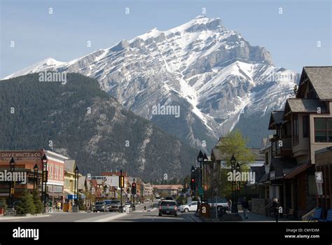 Banff Avenue Main Street Banff Alberta Canada Stock Photo Alamy