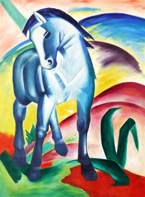 Franz Marc Blaues Pferd I98355 80x110cm Expressionismus Ölgemälde