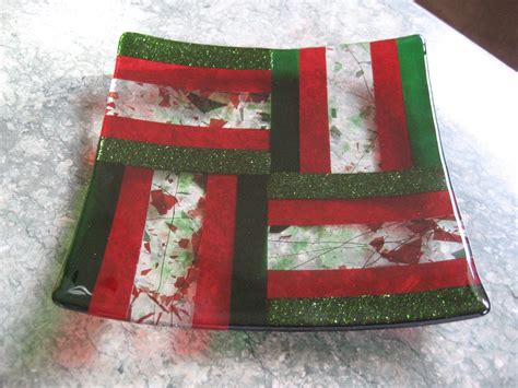 Custom Made Fused Glass Square Platters By Grateful Glass
