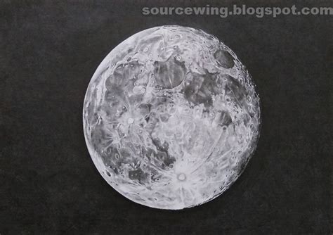 Sourcewing Realistic Drawing Of Full Moon