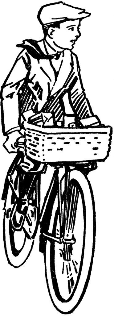 Caucasian boy wearing a helmet grinning and riding a bicycle #1372514. Fun Retro Bicycle Delivery Boy Image! - The Graphics Fairy