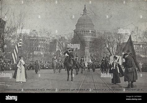 Starting Of Suffragettes Parade Coming Up Pennsylvania Avenue Womens Suffrage In The United