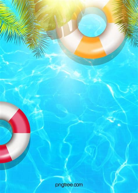 Summer Creative Hand Painted Swimming Pool Background Wallpaper Image