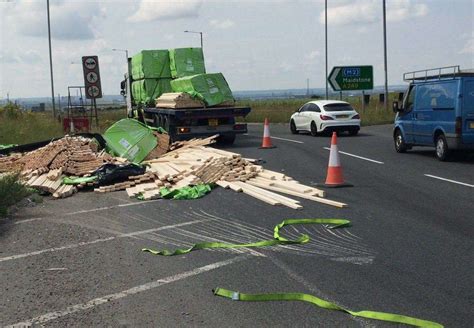 Lorry Sheds Load At Cowstead Corner Roundabout On Sheppey