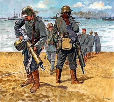 German Soldiers 1914 1918 Ww1 Art History War Military Artwork