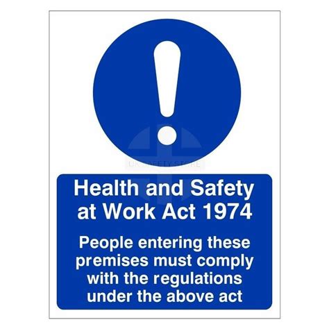 Health And Safety At Work Act 1974 Sign Uk Safety Store