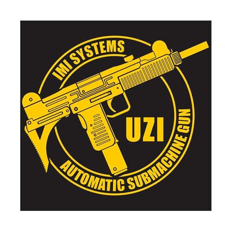 Jual Kyle Uzi The Famous Submachine Gun In Round Cutting Sticker Di