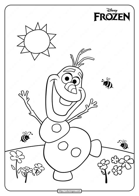 Olaf In The Beach Summer Coloring Page Summer Coloring Pages Frozen